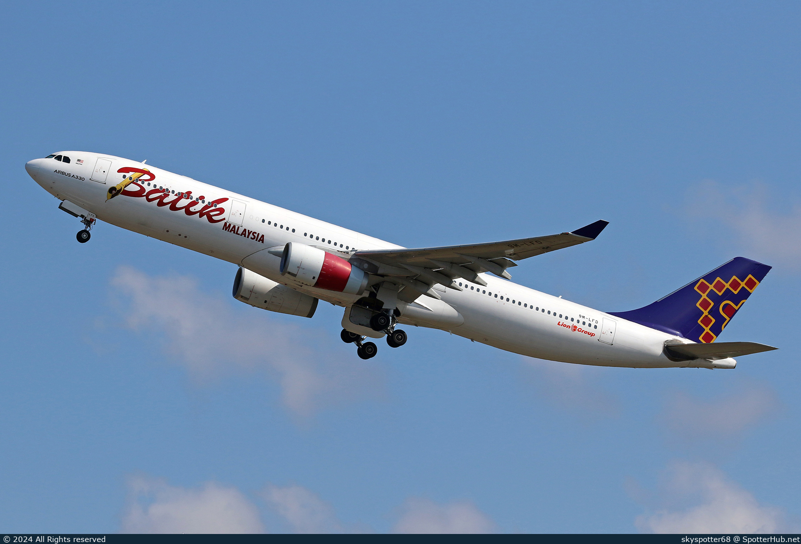 Photo of 9M-LFD - Airbus A330-343 operated by Batik Air Malaysia