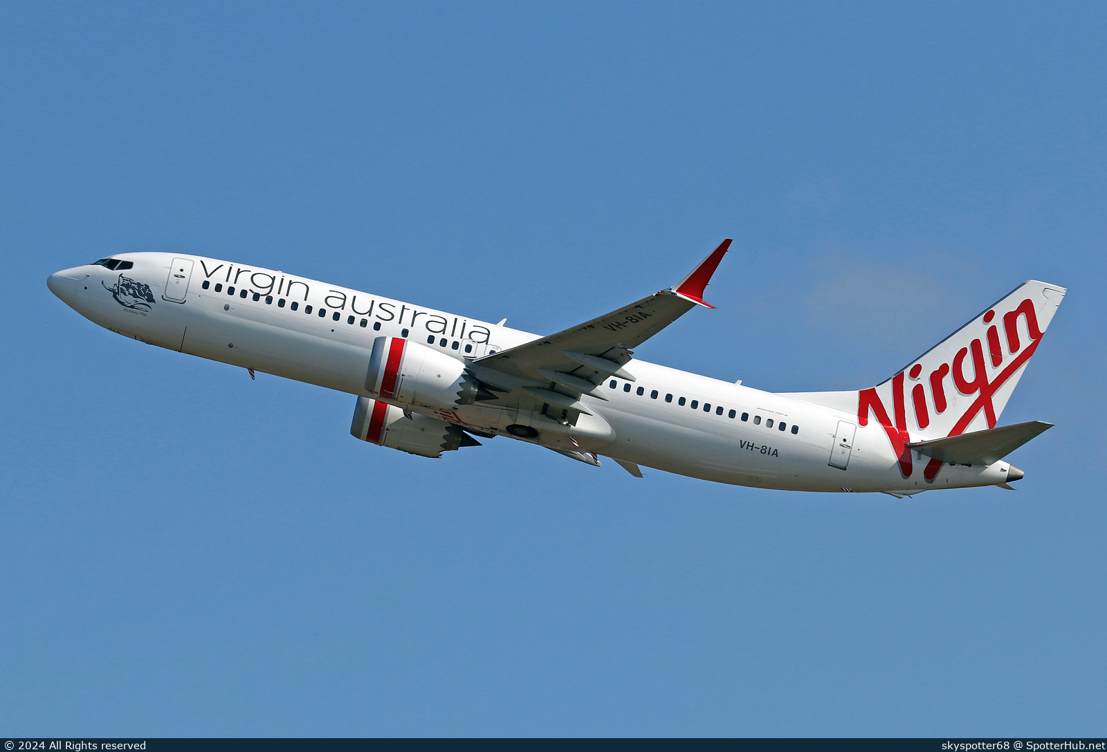 Photo of VH-8IA - Boeing 737 MAX 8 operated by Virgin Australia Airlines