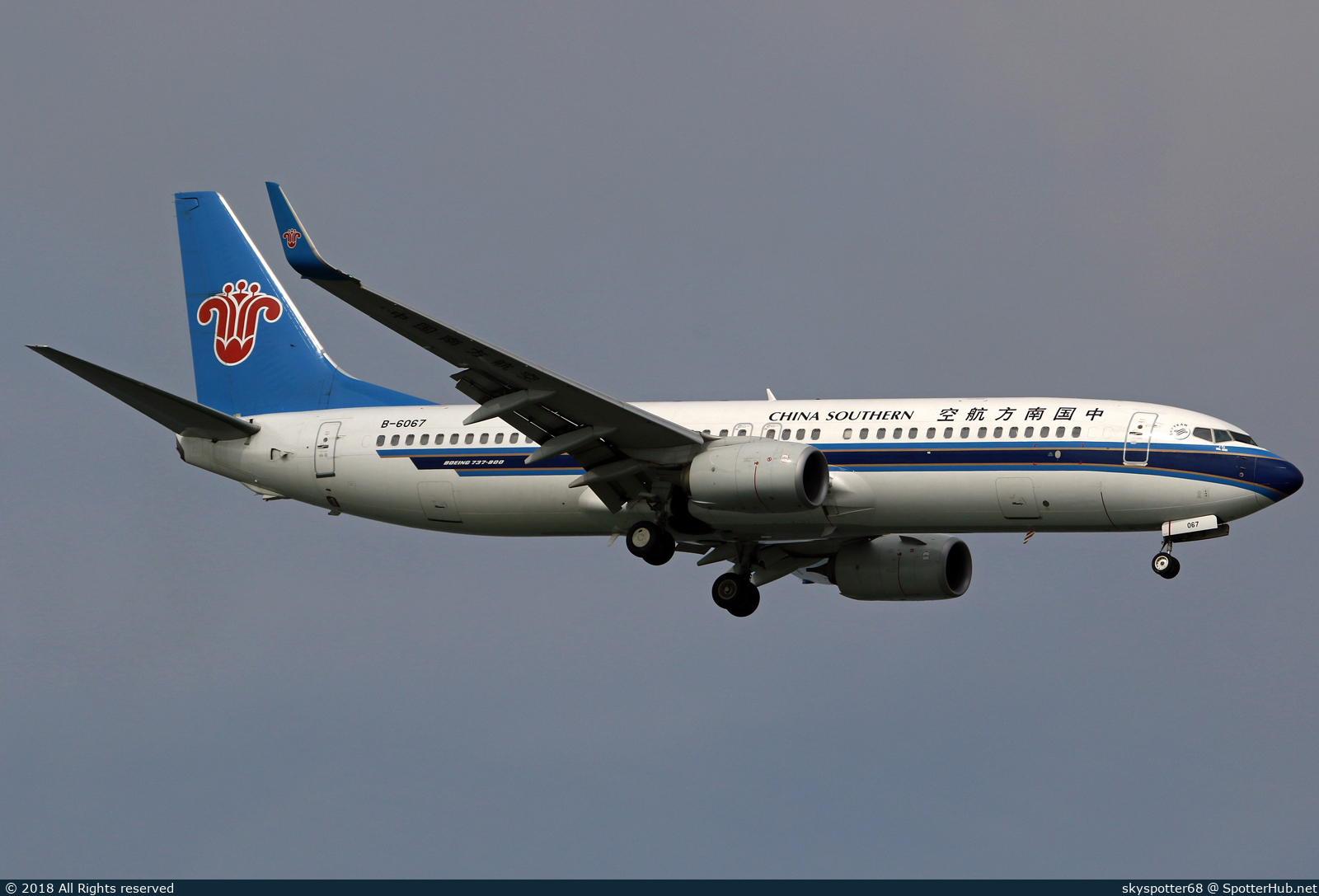 Photo of B-6067 - Boeing 737-81B operated by China Southern Airlines