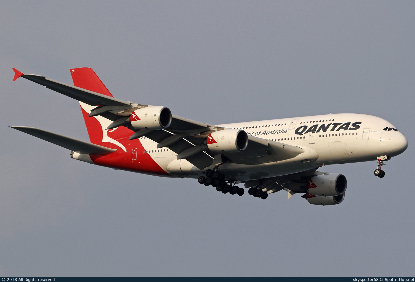 Photo of VH-OQC - Airbus A380-842 operated by Qantas