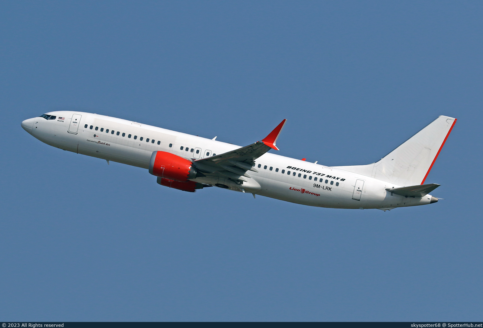 Photo of 9M-LRK - Boeing 737 MAX 8 operated by Batik Air Malaysia