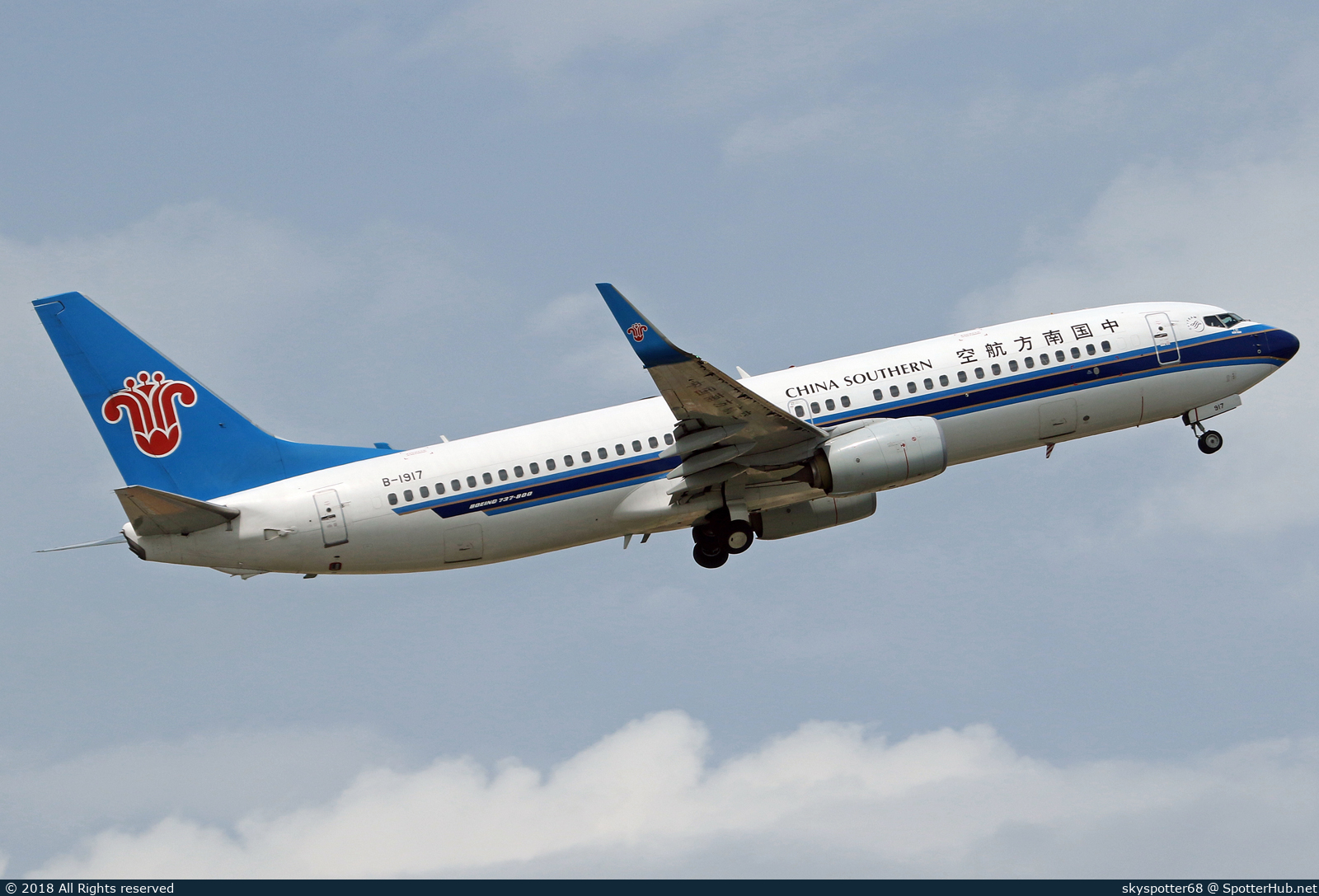 Photo of B-1917 - Boeing 737-81B operated by China Southern Airlines