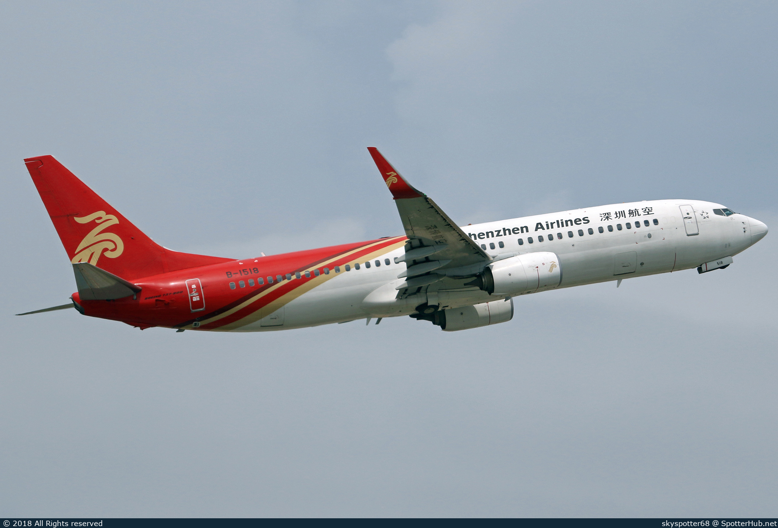 Photo of B-1518 - Boeing 737-87L operated by Shenzhen Airlines