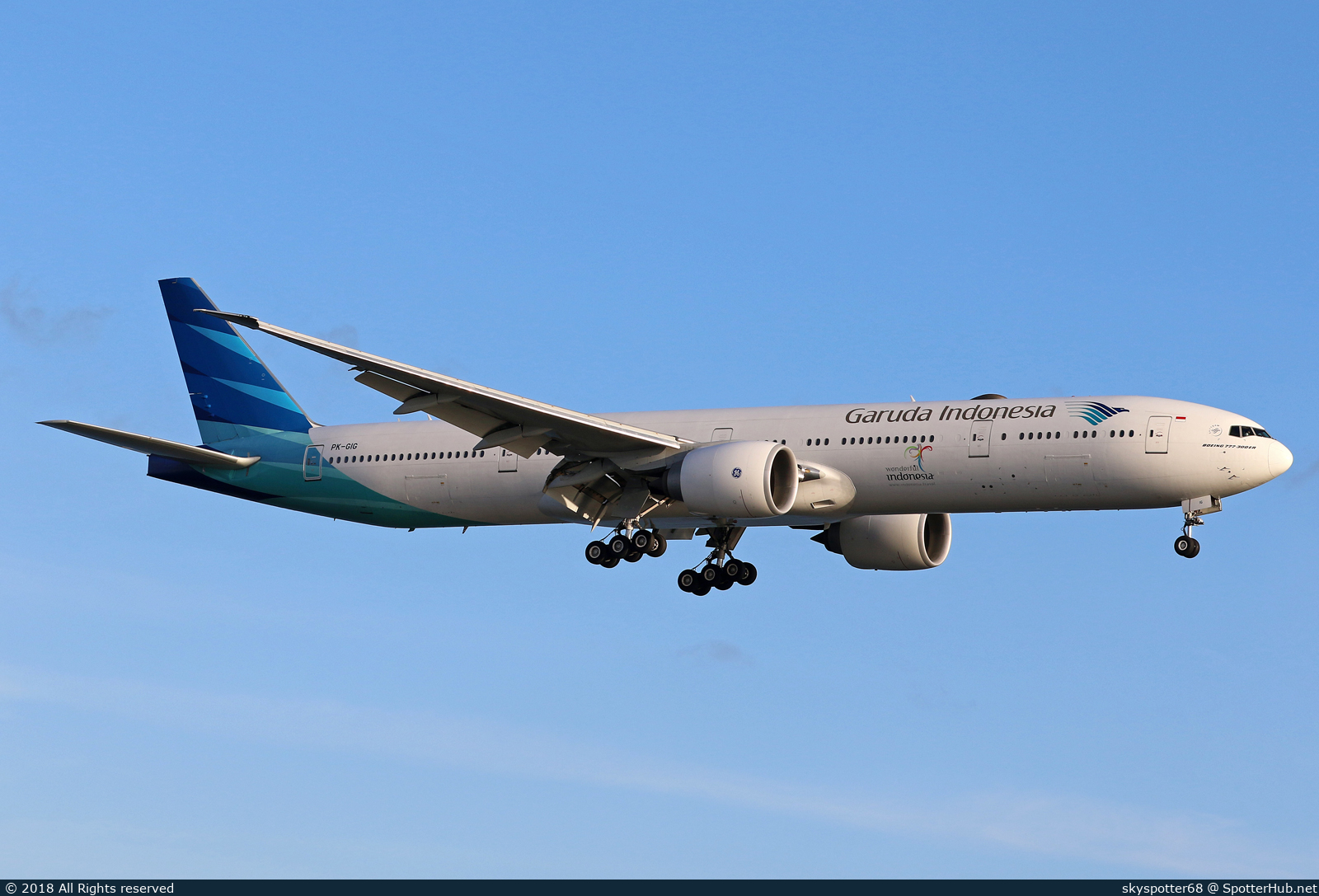 Photo of PK-GIG - Boeing 777-3U3(ER) operated by Garuda Indonesia