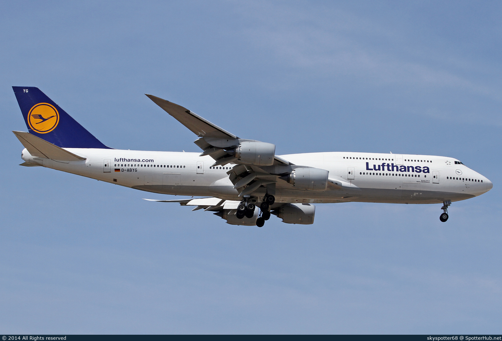 Photo of D-ABYG - Boeing 747-830 operated by Lufthansa