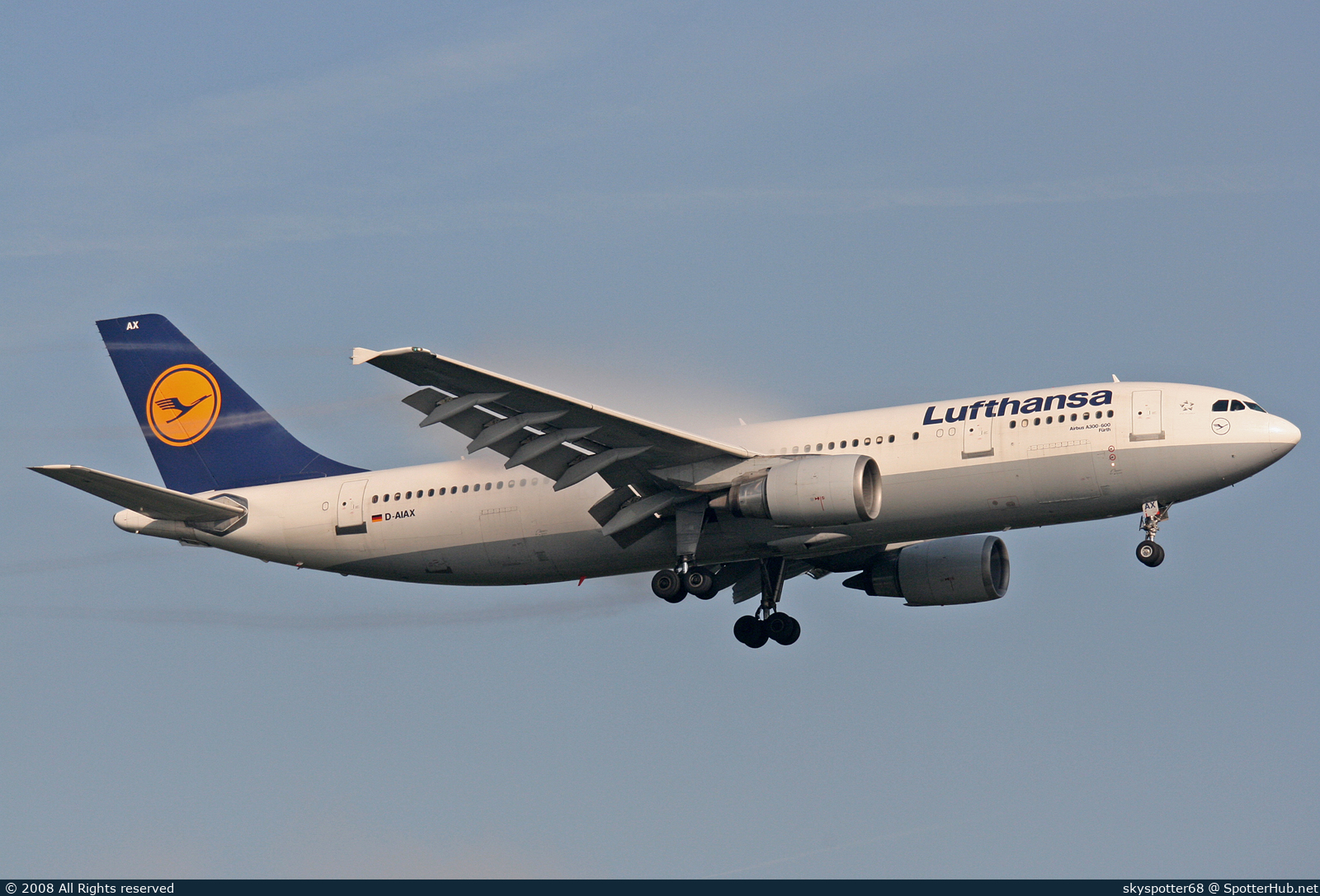 Photo of D-AIAX - Airbus A300B4-605R operated by Lufthansa