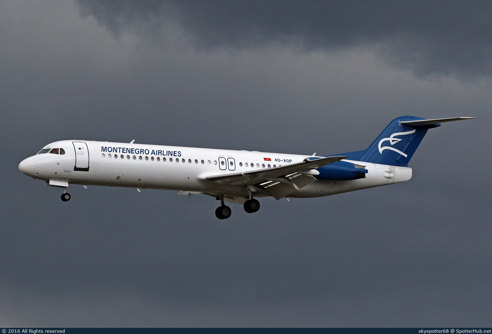 Photo of 4O-AOP - Fokker 100 operated by Montenegro Airlines