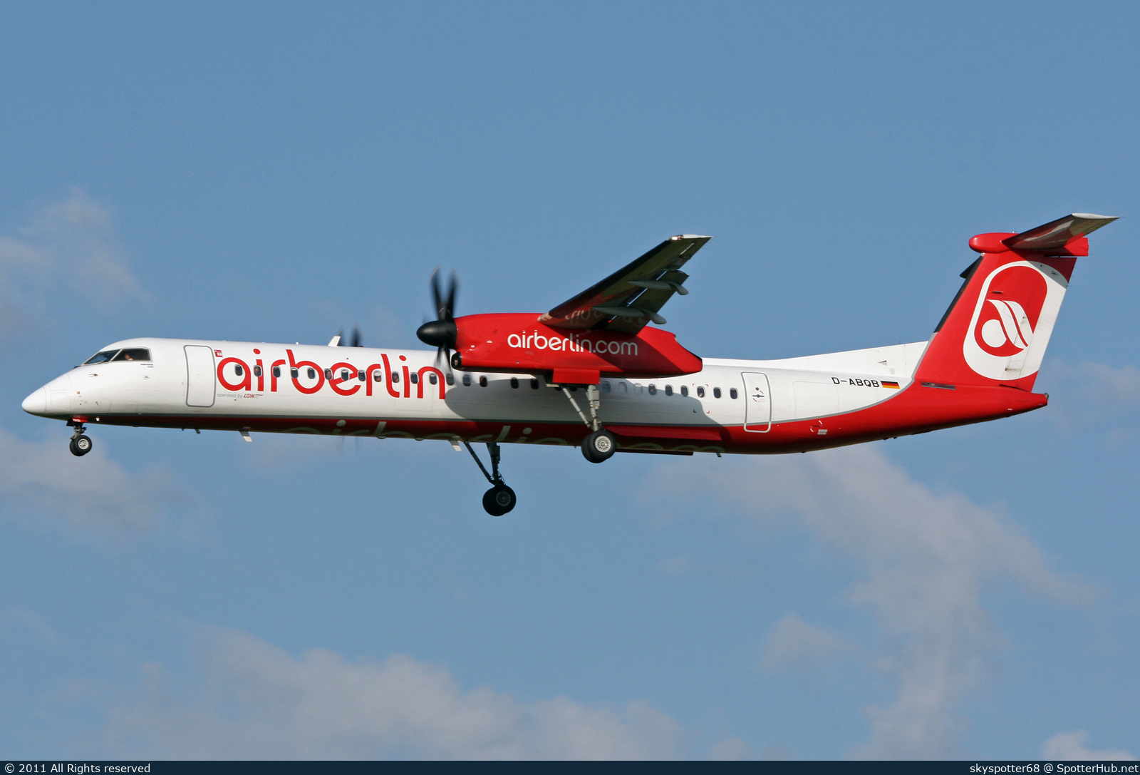 Photo of D-ABQB - Bombardier DHC-8-402 Dash 8 Q400 operated by Air Berlin (opb LGW Luftfahrtgesellschaft Walter)