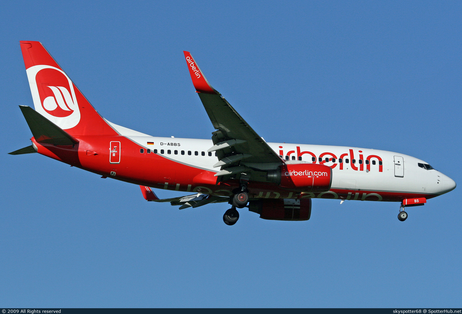 Photo of D-ABBS - Boeing 737-76N operated by Air Berlin