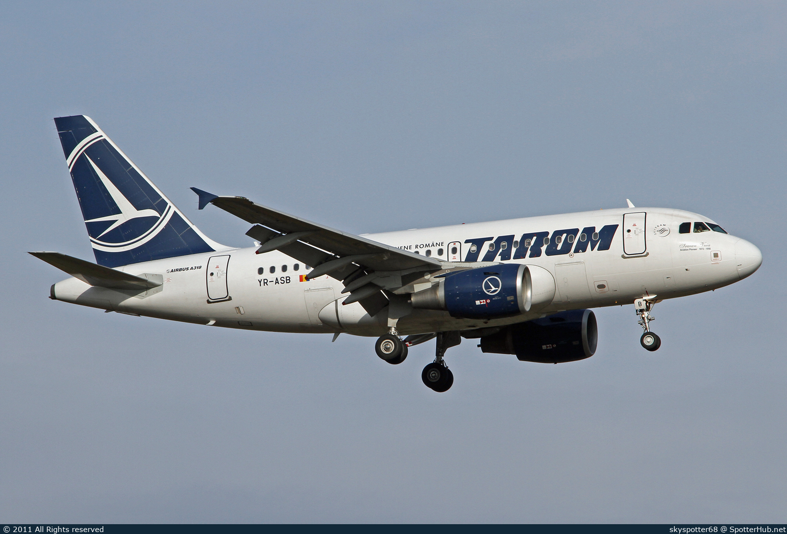 Photo of YR-ASB - Airbus A318-111 operated by Tarom - Romanian Air Transport