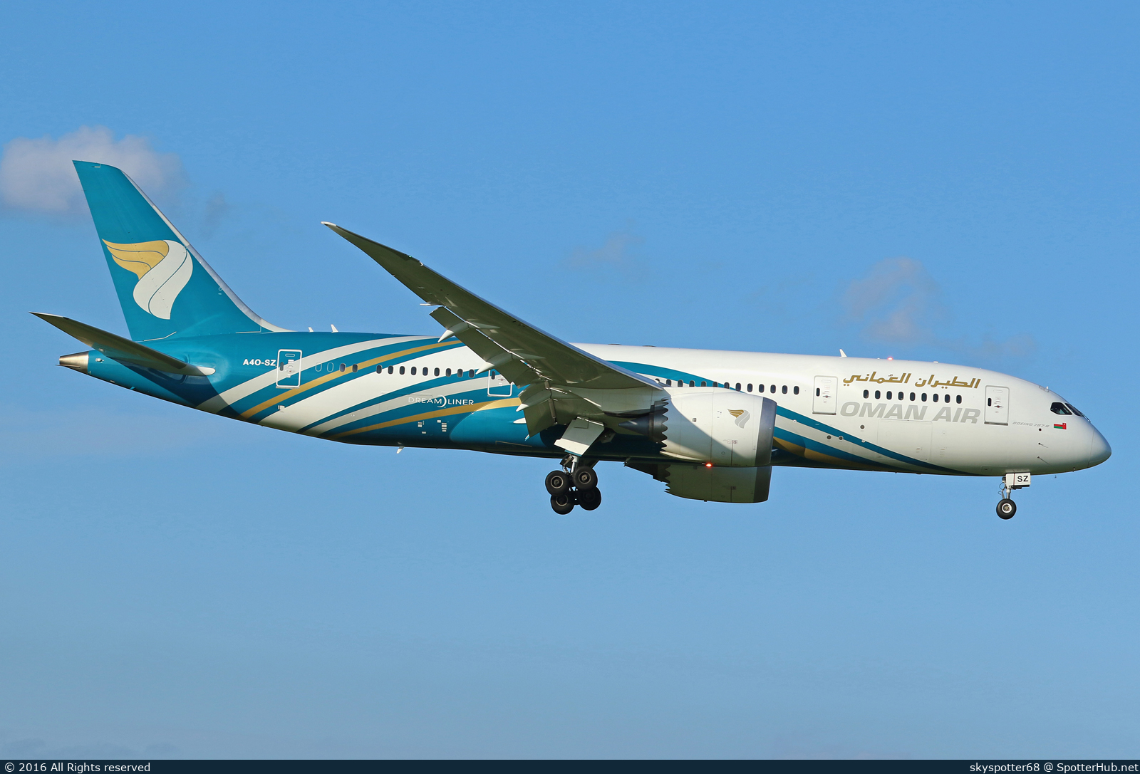 Photo of A4O-SZ - Boeing 787-8 Dreamliner operated by Oman Air