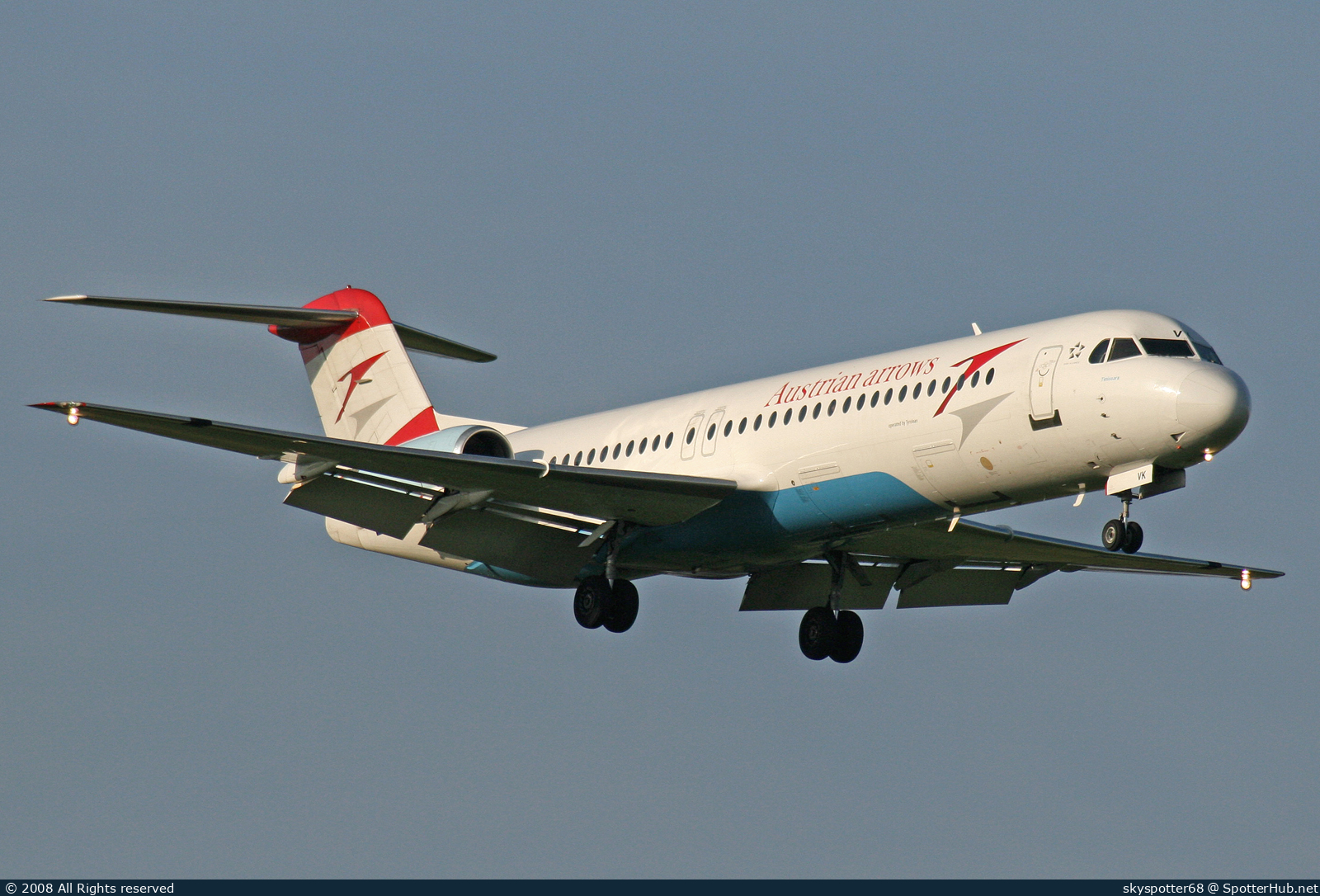 Photo of OE-LVK - Fokker 100 operated by Austrian Arrows (opb Tyrolean Airways)