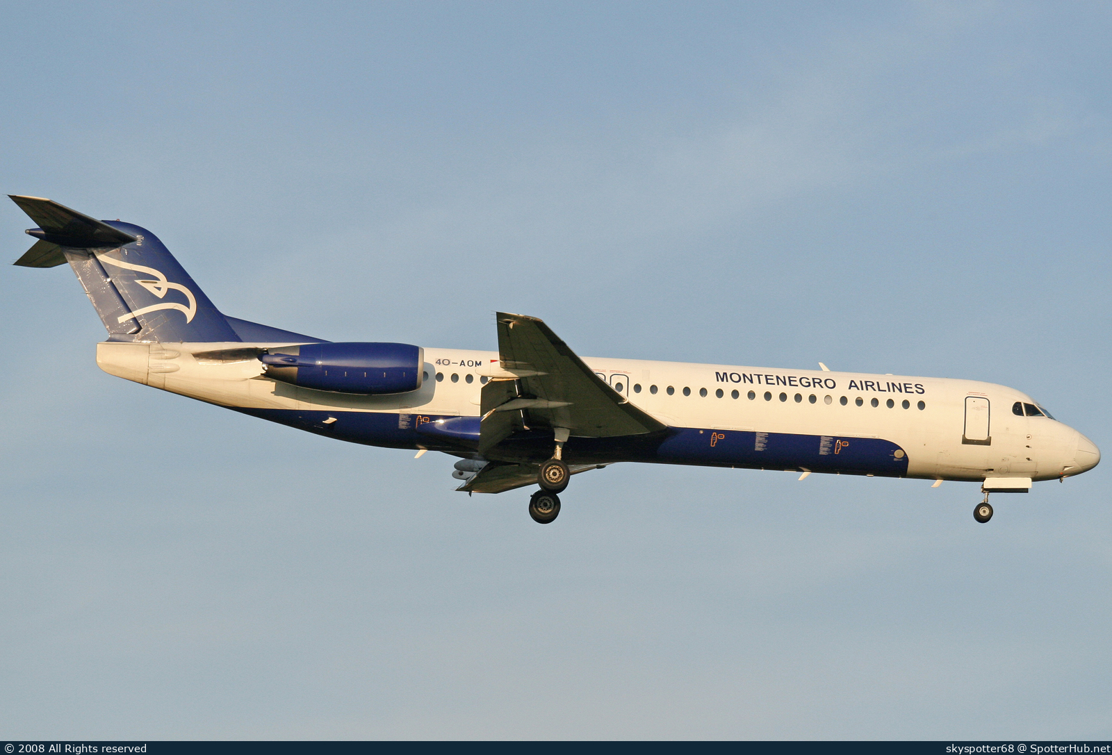Photo of 4O-AOM - Fokker 100 operated by Montenegro Airlines