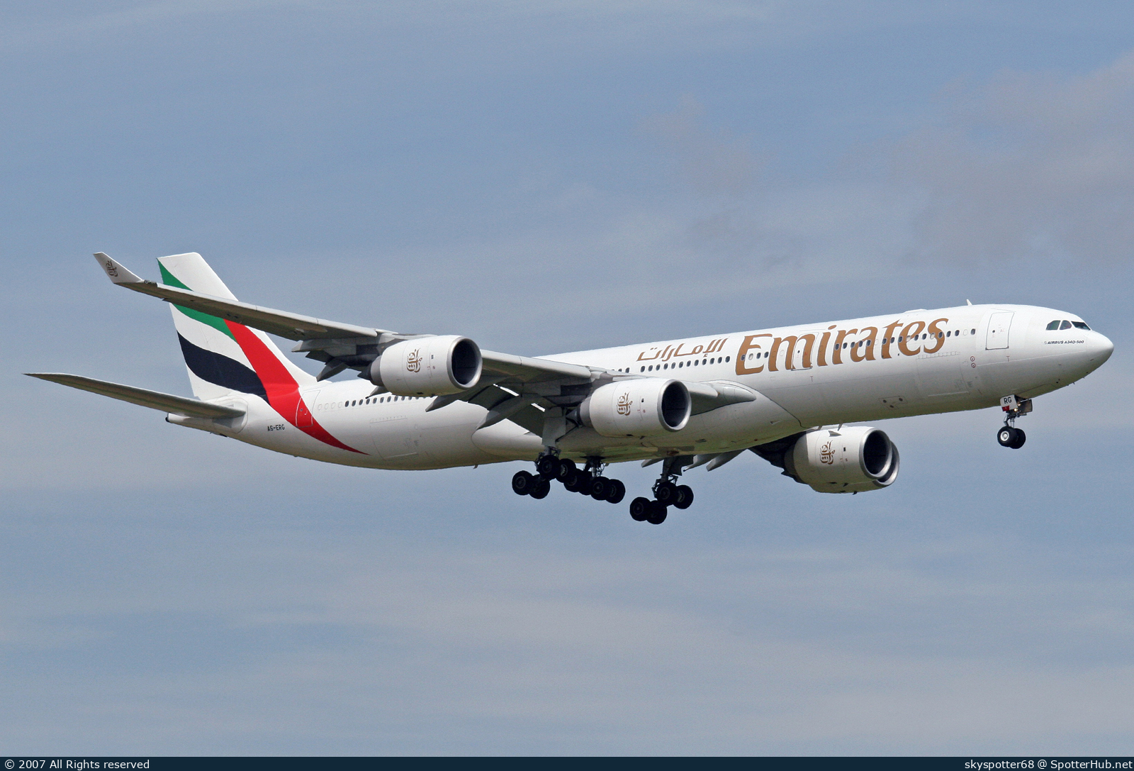 Photo of A6-ERG - Airbus A340-541 operated by Emirates