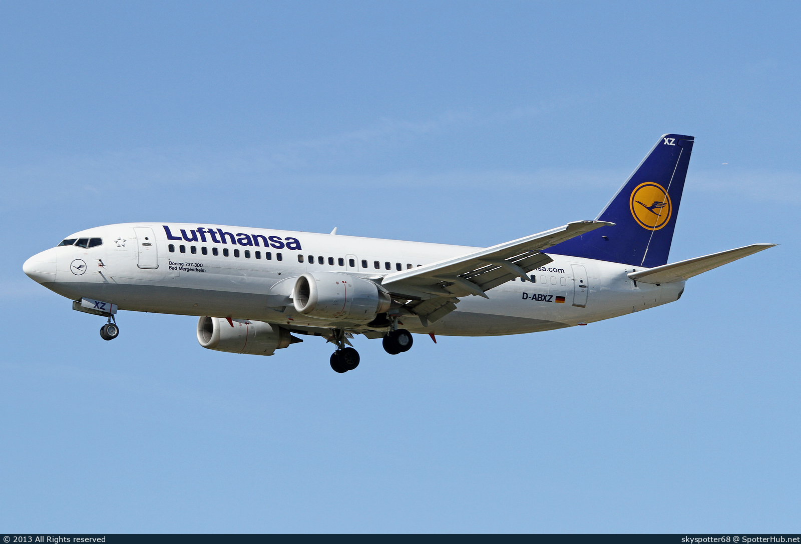 Photo of D-ABXZ - Boeing 737-330 operated by Lufthansa