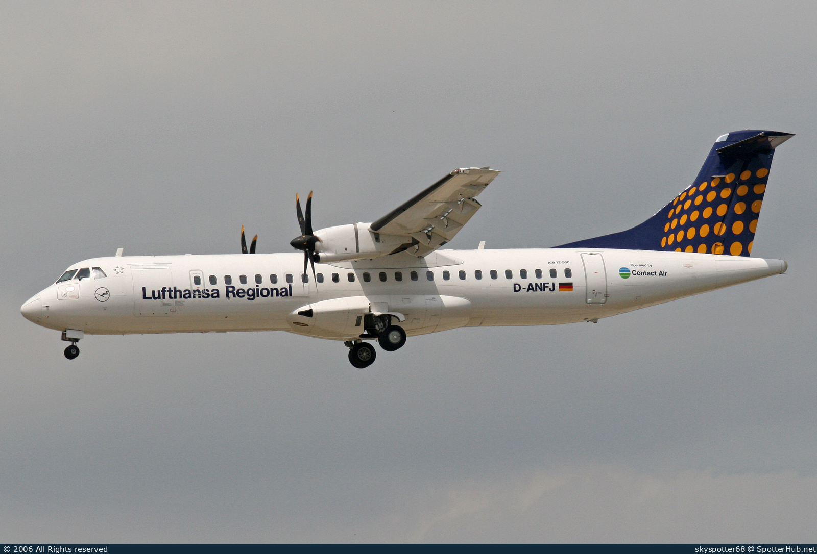 Photo of D-ANFJ - ATR 72-500 operated by Lufthansa Regional (opb Contact Air)