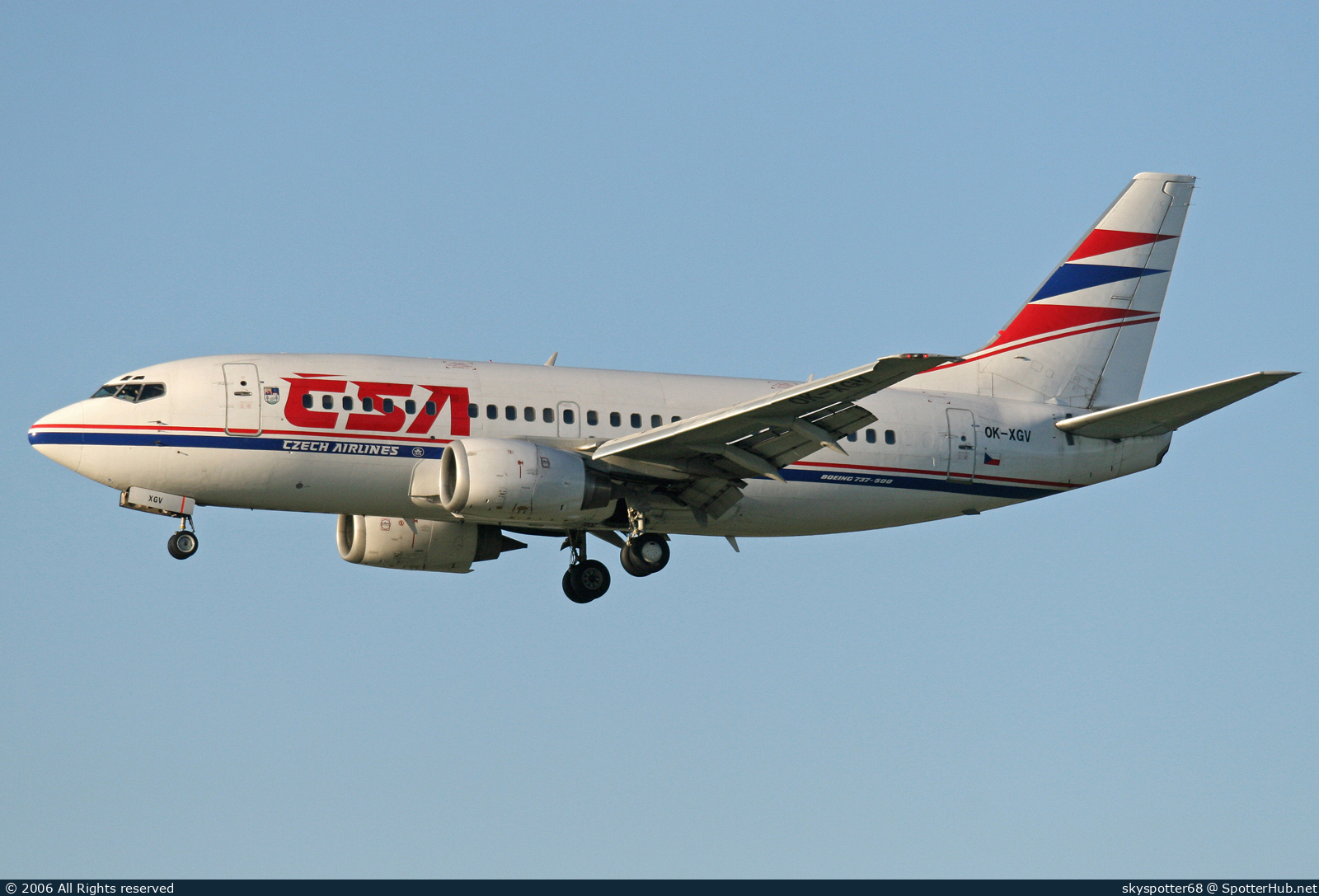 Photo of OK-XGV - Boeing 737-5H6 operated by CSA Czech Airlines