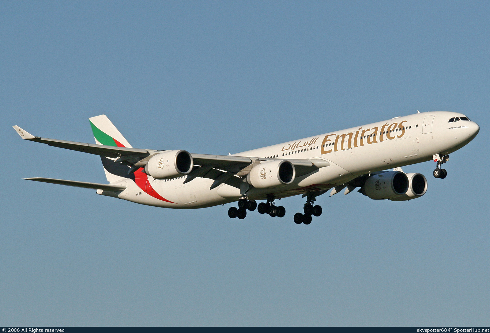 Photo of A6-ERI - Airbus A340-541 operated by Emirates