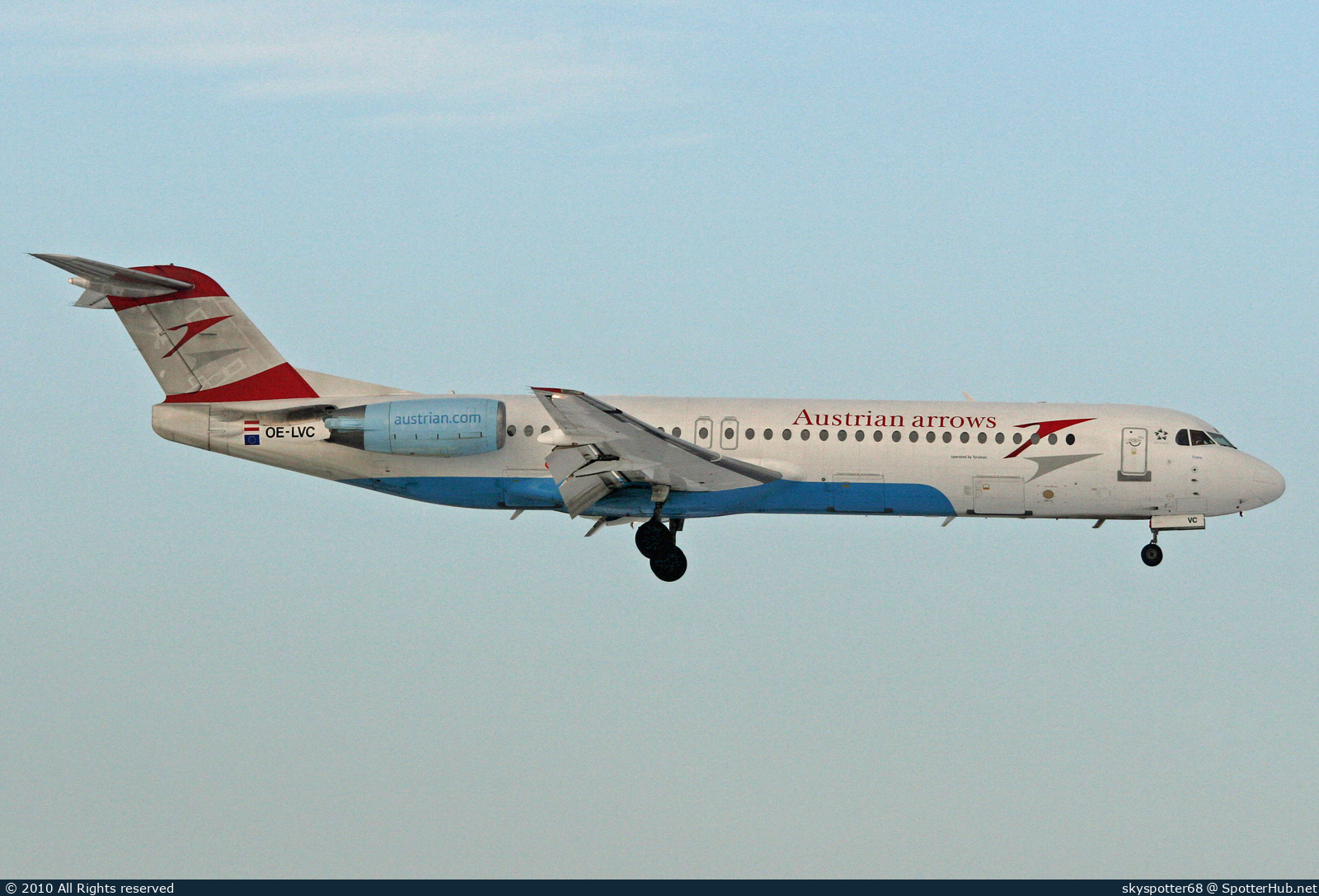 Photo of OE-LVC - Fokker 100 operated by Austrian Arrows (opb Tyrolean Airways)