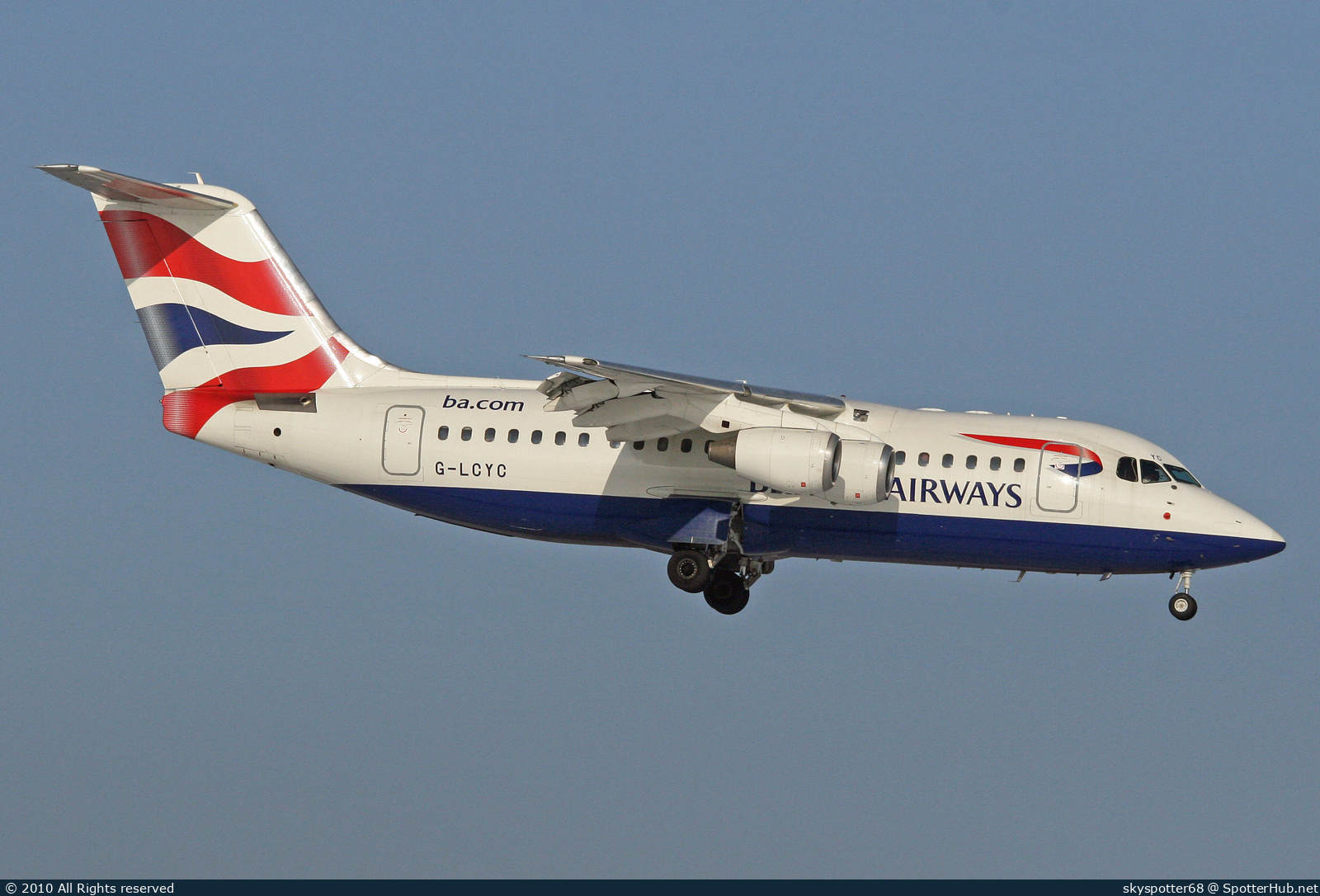 Photo of G-LCYC - British Aerospace Avro RJ85 operated by BA CityFlyer