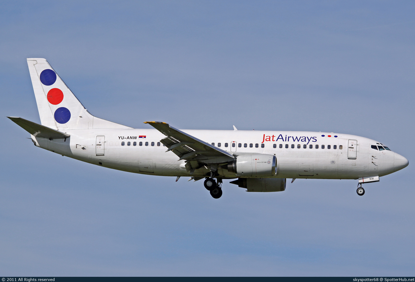 Photo of YU-ANW - Boeing 737-3H9 operated by Jat Airways