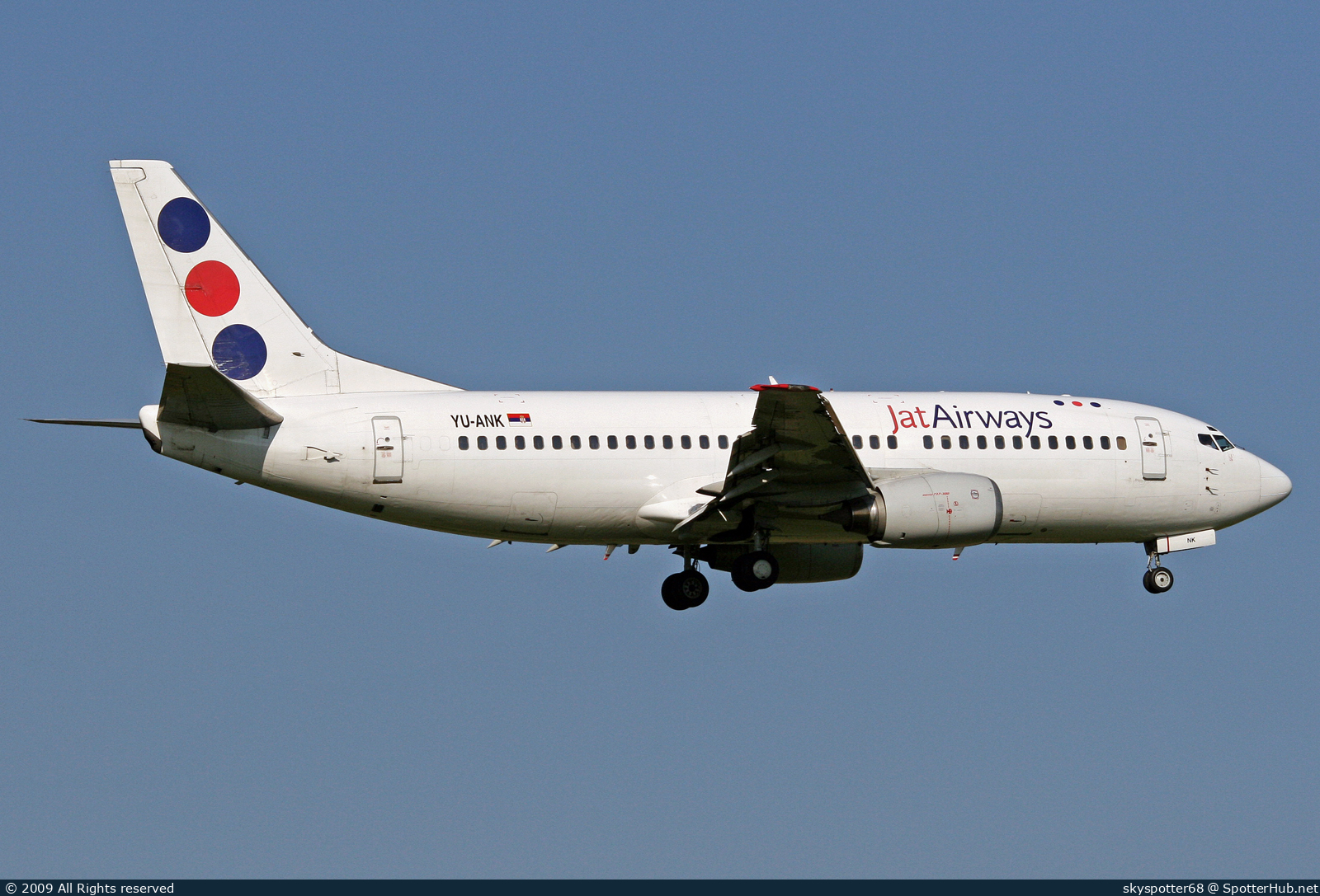 Photo of YU-ANK - Boeing 737-3H9 operated by Jat Airways