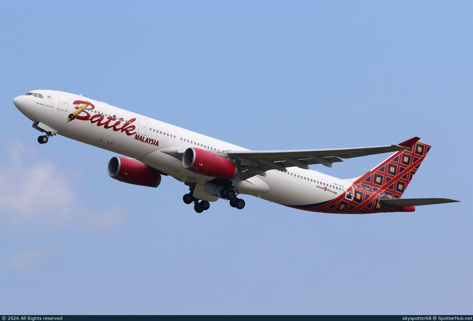 Photo of 9M-LFH - Airbus A330-343 operated by Batik Air Malaysia