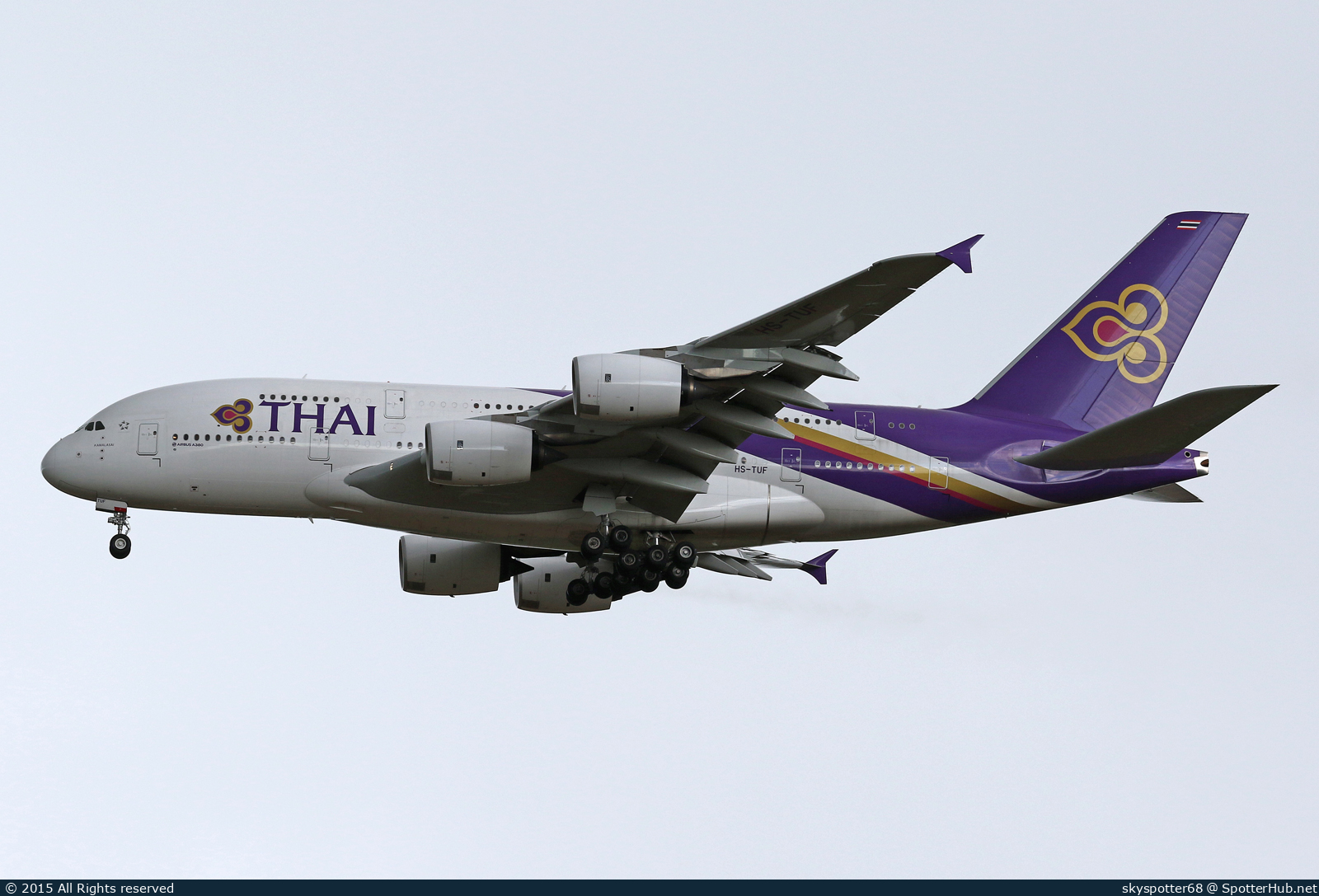 Photo of HS-TUF - Airbus A380-841 operated by Thai Airways International