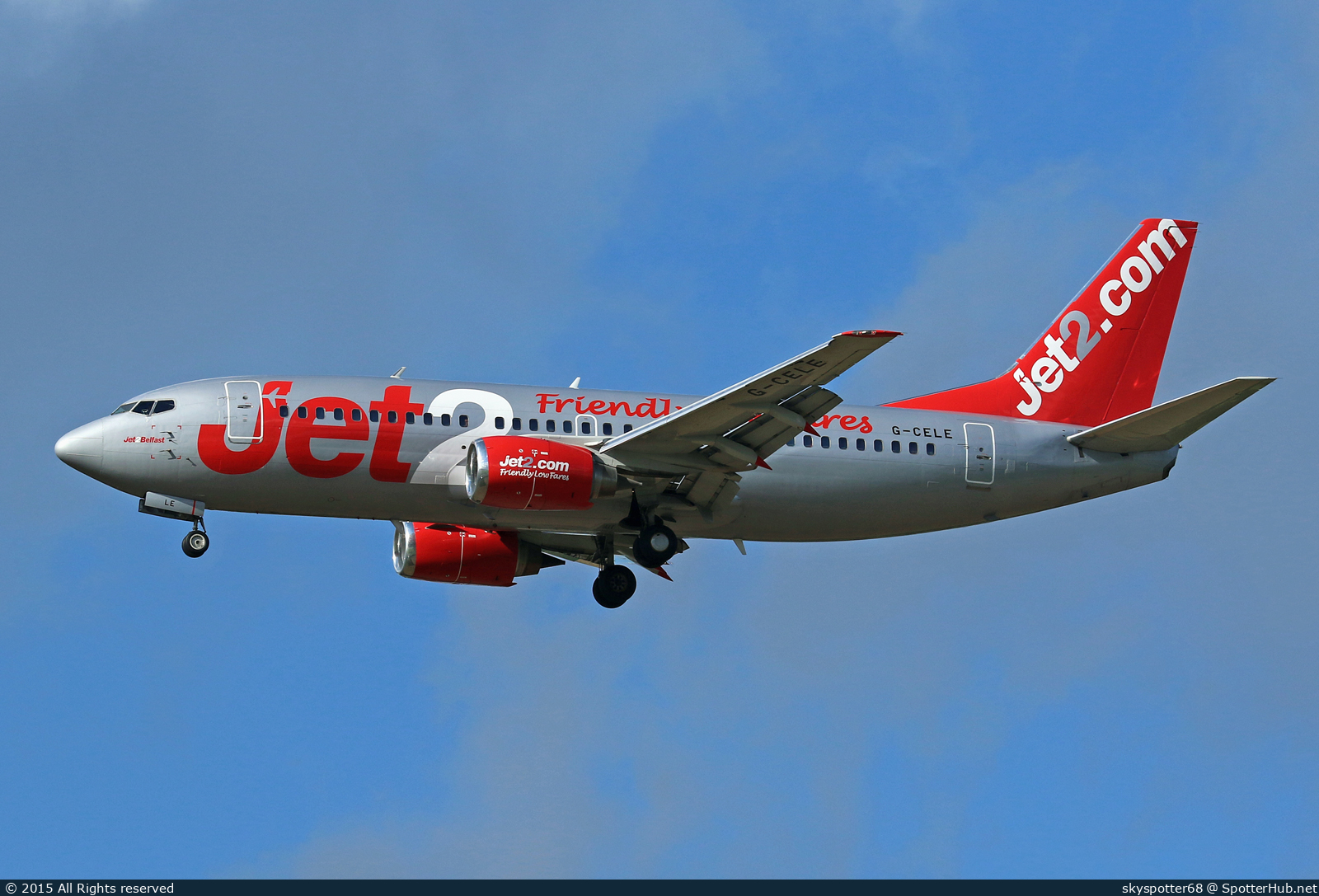 Photo of G-CELE - Boeing 737-33A operated by Jet2