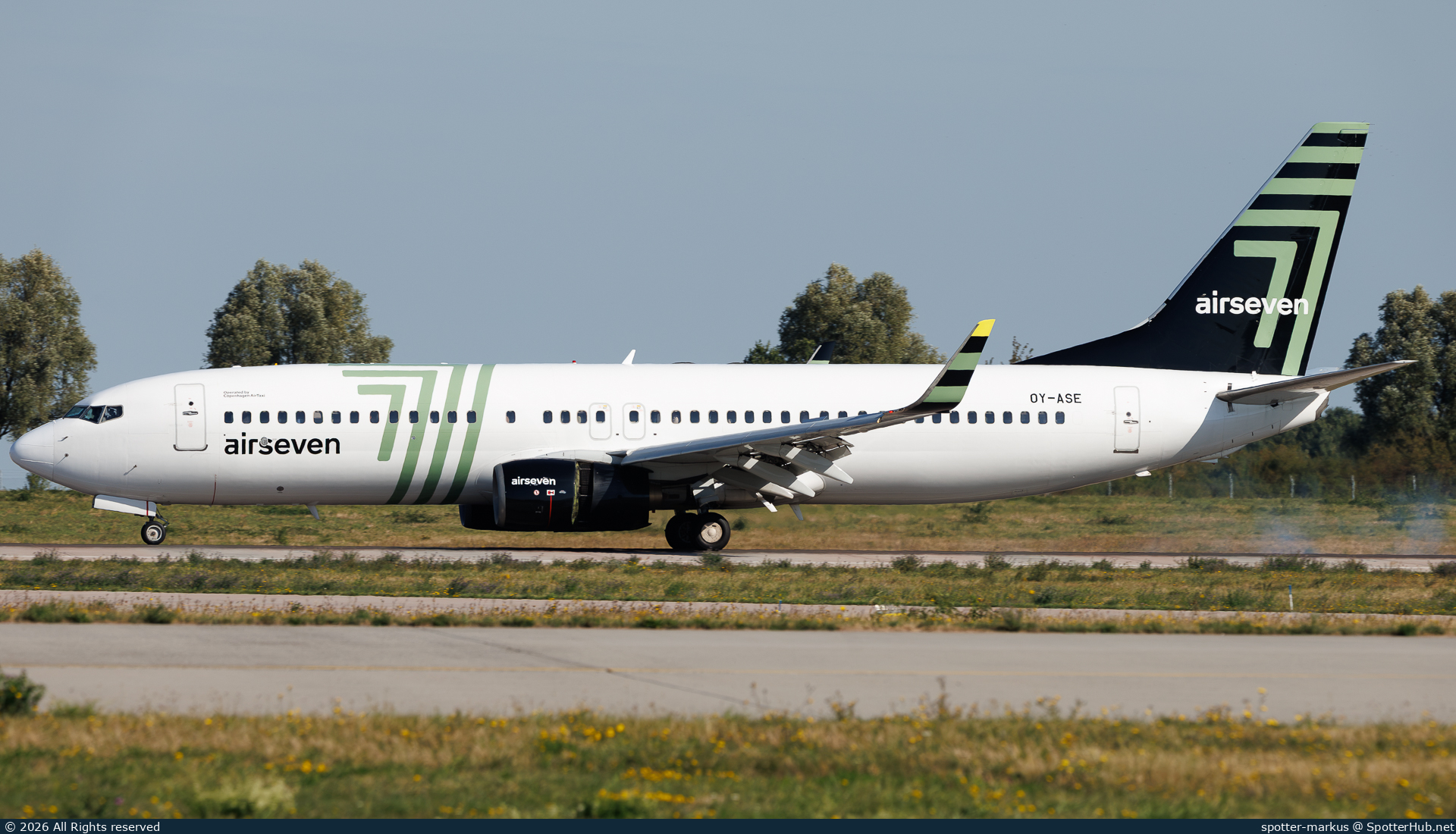 Photo of OY-ASE - Boeing 737-8FH operated by Airseven (opb Copenhagen Airtaxi)