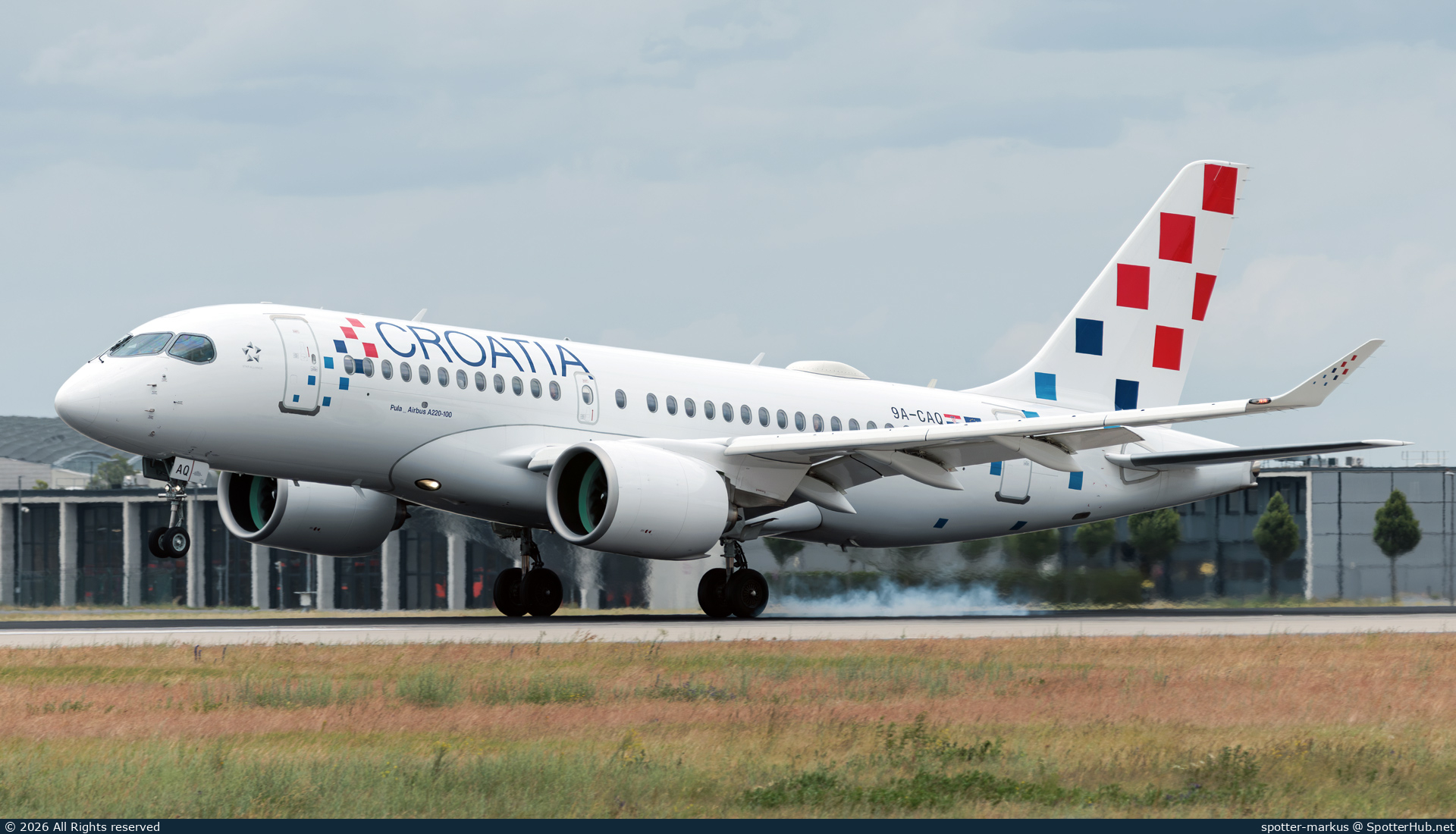 Photo of 9A-CAQ - Airbus A220-100 operated by Croatia Airlines