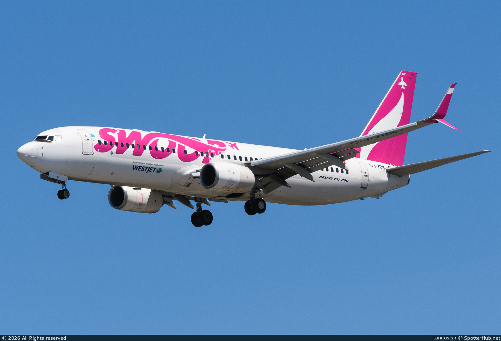 Photo of C-FYBK - Boeing 737-8CT operated by WestJet Airlines