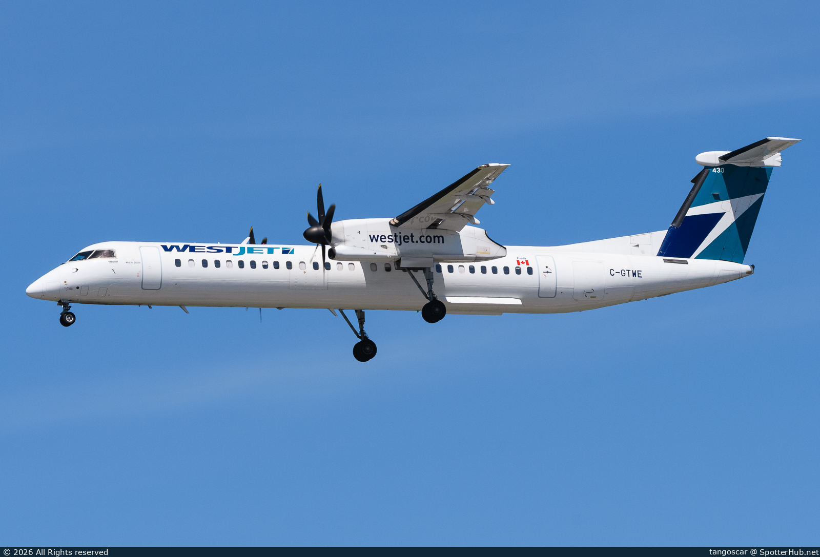 Photo of C-GTWE - Bombardier DHC-8-402 Dash 8 Q400 operated by WestJet Encore