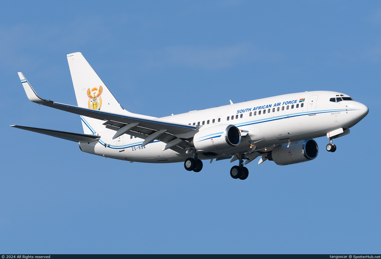 Photo of ZS-RSA - Boeing 737-7ED(BBJ) operated by South African Air Force