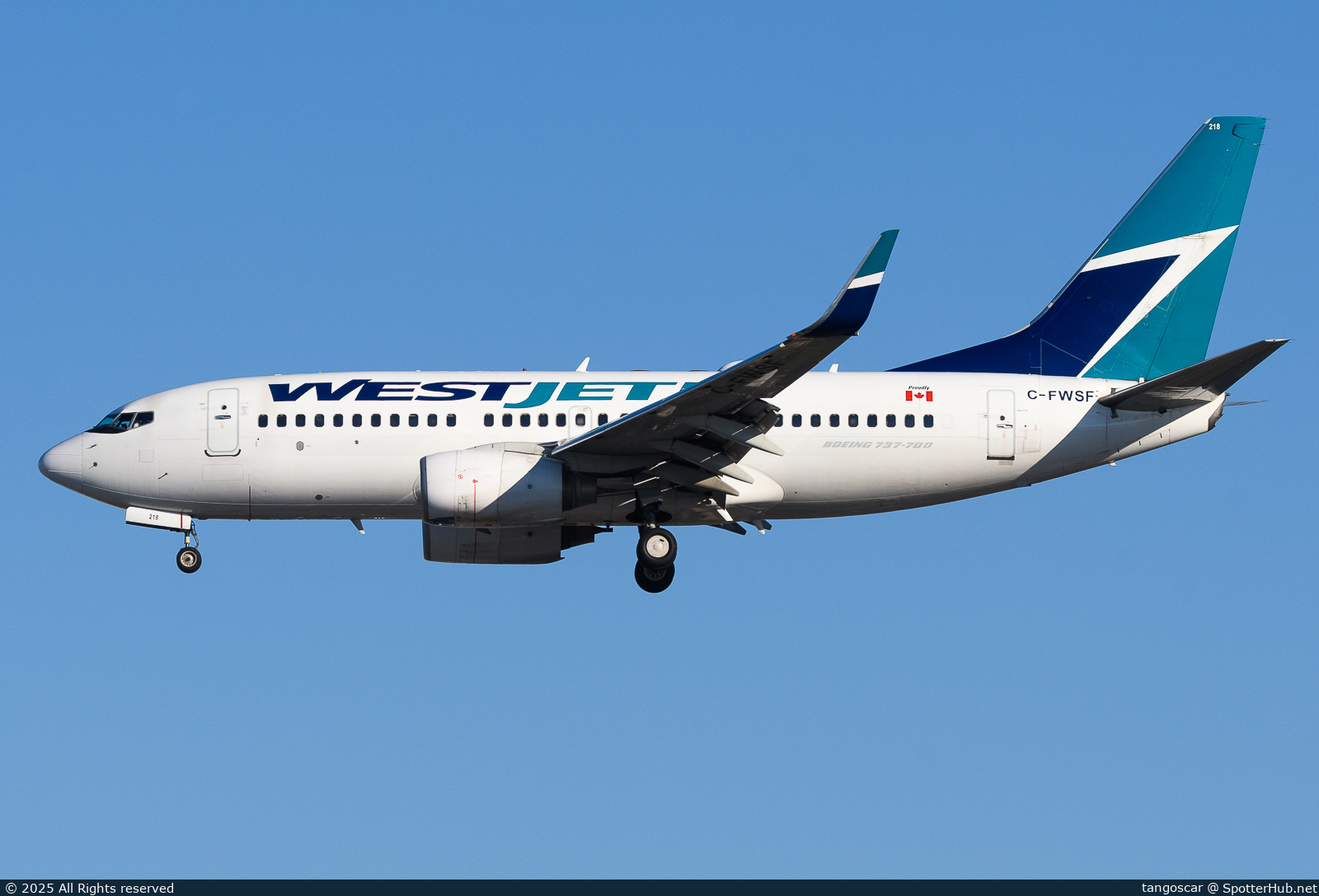 Photo of C-FWSF - Boeing 737-7CT operated by WestJet Airlines