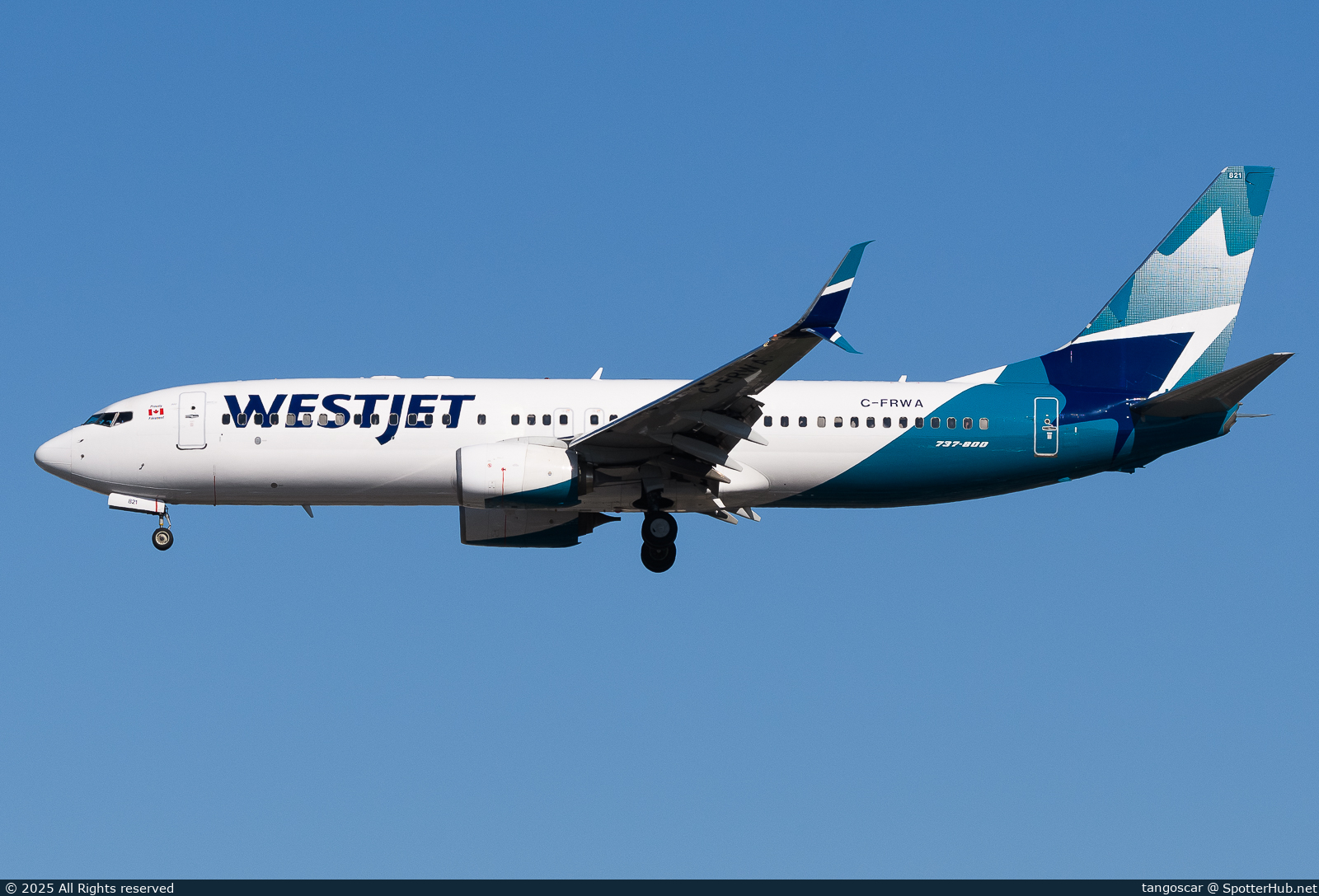 Photo of C-FRWA - Boeing 737-8CT operated by WestJet Airlines