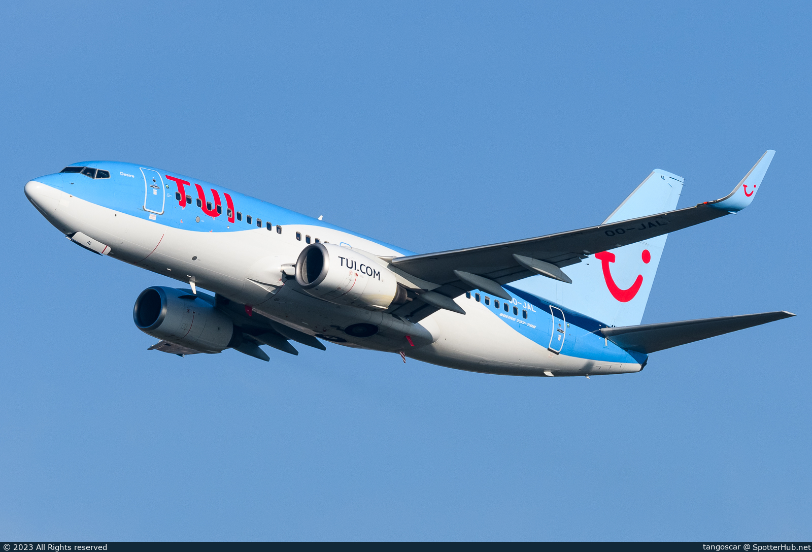 Photo of OO-JAL - Boeing 737-7K2 operated by TUI Airlines Belgium