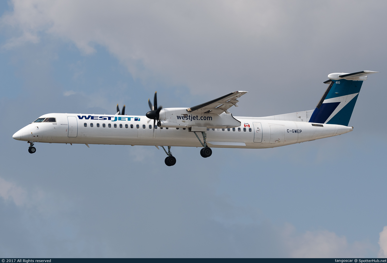 Photo of C-GWEP - Bombardier DHC-8-402 Dash 8 Q400 operated by WestJet Encore