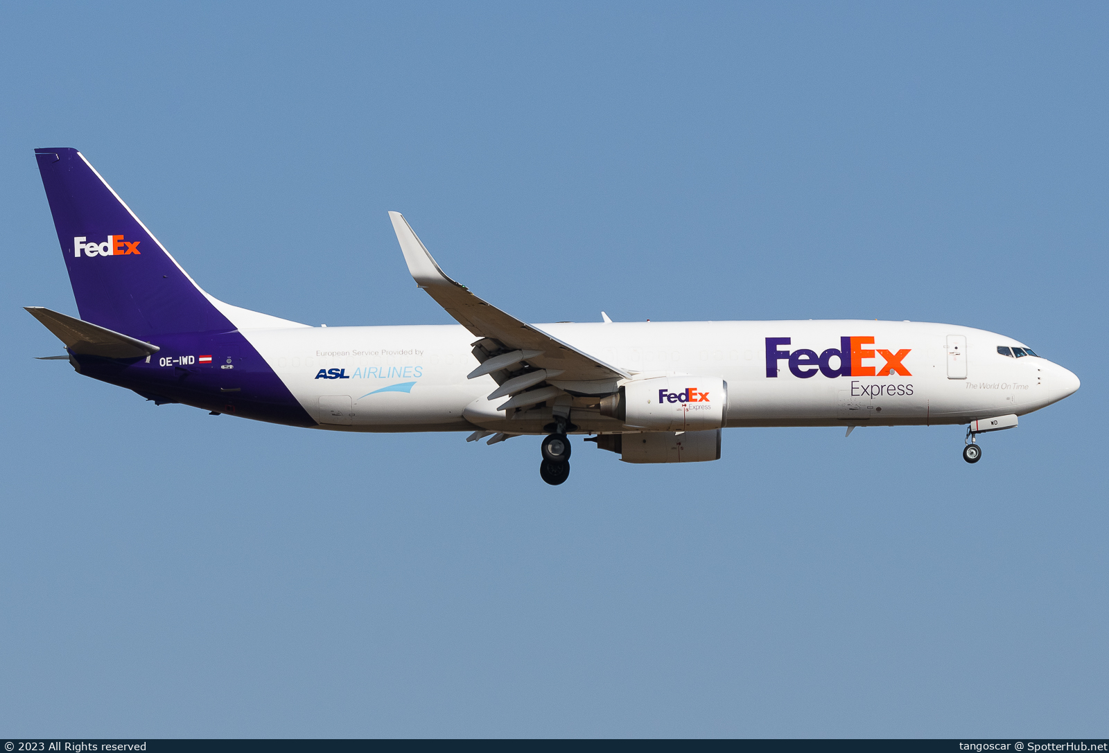 Photo of OE-IWD - Boeing 737-8AS(BCF) operated by FedEx (opb ASL Airlines Belgium)