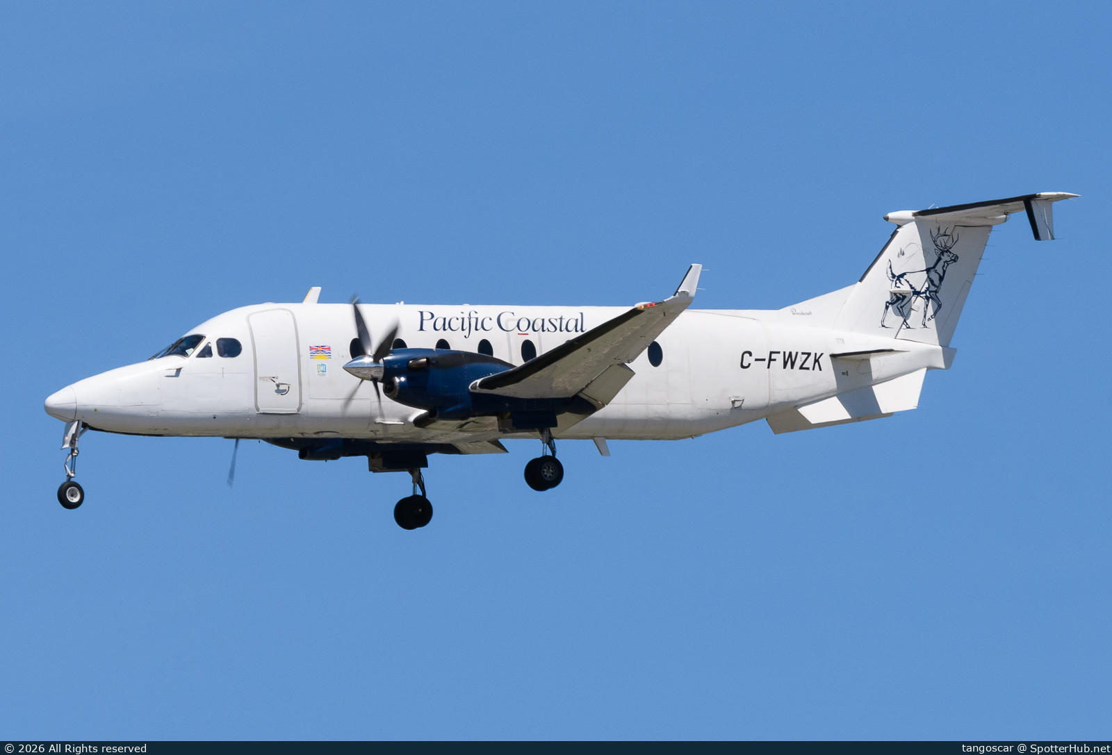 Photo of C-FWZK - Beechcraft 1900D operated by Pacific Coastal Airlines