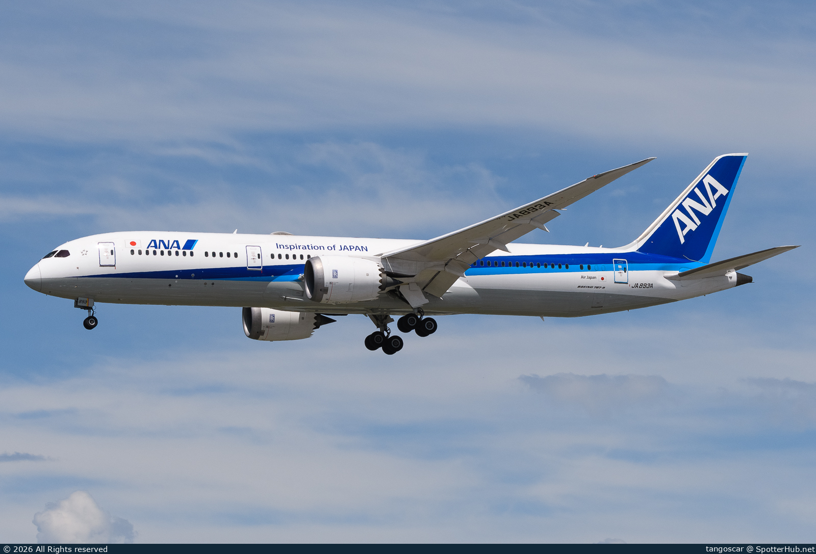 Photo of JA893A - Boeing 787-9 Dreamliner operated by ANA All Nippon Airways (opb Air Japan)