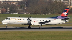 Photo of HB-IZX - Saab 2000 operated by Etihad Regional (opb Darwin Airline)