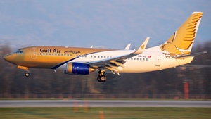 Photo of HB-IIQ - Boeing 737-7AK(BBJ) operated by Gulf Air (opb PrivatAir)